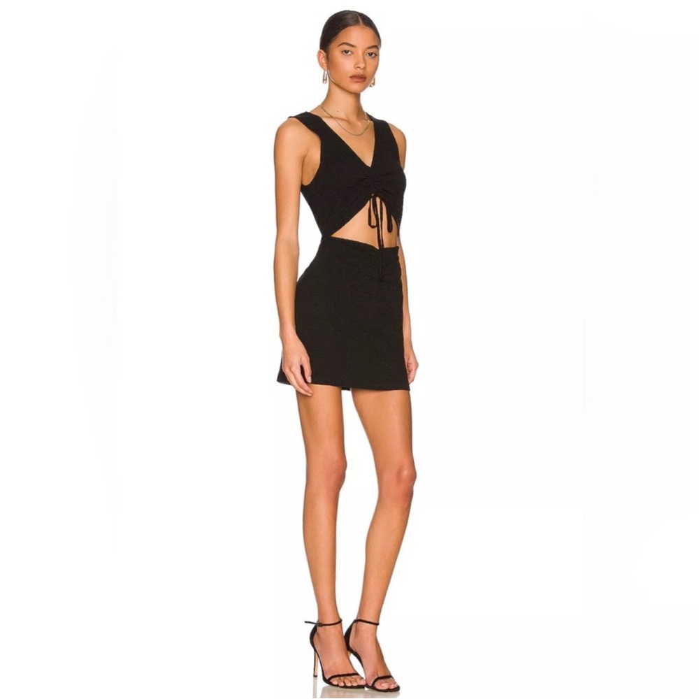 Free People Laila Cut Out Mini Dress in Black